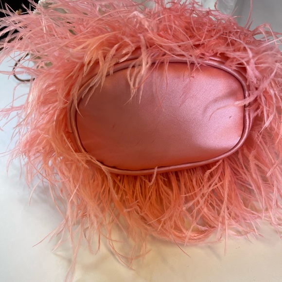 Cult Gaia pink ostrich feather- Gia Shoulder Bag Azalea - Picture 8 of 15